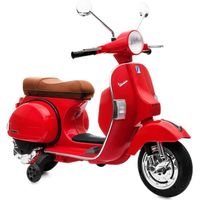 Playkin - vespa red -  moto électrique pour enfants 6V tricycle rechargeable +3 ans