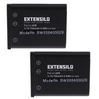 EXTENSILO 2x Batteries remplacement pour Fuji / Fujifilm NP-45, NP-45A pour appareil photo, reflex numérique (700mAh, 3,7V, Li-ion) 