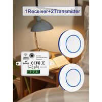 INTERRUPTEUR,1 Receiver with 2 RC--Mini Interrupteur Rond Sans Fil, Panneau Lumineux, Télécommande Relais Récepteur 10a Rf 433mhz, M