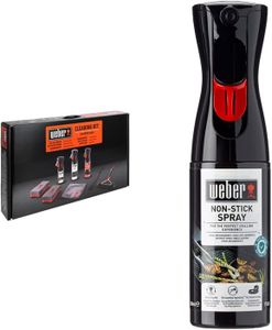 BARBECUE Kit de Nettoyage pour Barbecue Q & Pulse 7,6 x 59,5 x 34 cm Multicolore & Huile Anti-Adhérence, Noir, 200 ML.[G484]