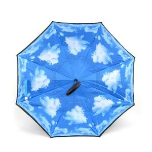 PLEMO Parapluie pliant de Voyage Automatique Ciel Ensoleill/é Bleu