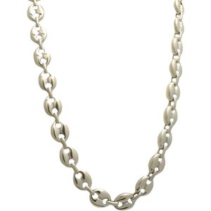 Chaîne En Argent 925 Maille Grain De Café - 6 Mm X 60 Cm - Bijouxia - Neuf Avec étiquettes - Fabriqué En France