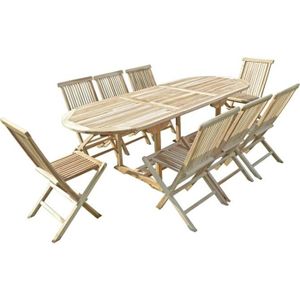 Salon De Jardin En Teck Mahui 8 10 Places Achat Vente Ensemble