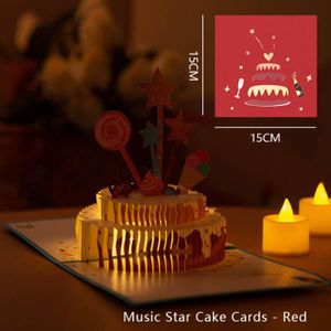 FAIRE-PART - INVITATION Faire-part - invitation,Cartes de remerciement d'anniversaire 3D Pop-Up,avec musique et lumières,carte - J[B39589215]