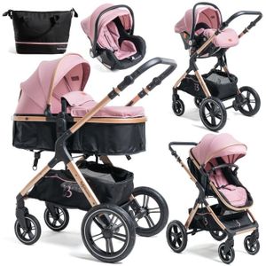 Poussette 3 en 1 fille rose - Cdiscount