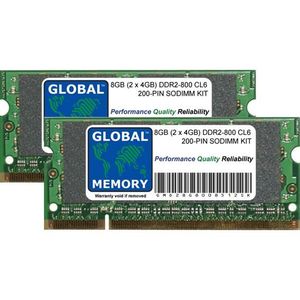 MÉMOIRE RAM 8Go (2 x 4Go) DDR2 800MHz PC2-6400 200-PIN SODI...