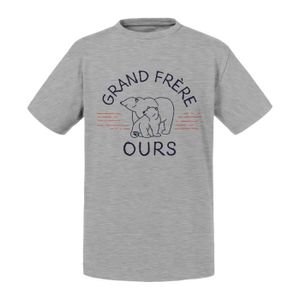 T-SHIRT T-shirt Enfant Gris Grand Frère Ours Famille Migno