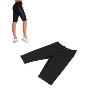 SHORT DE SUDATION Shorts Sauna Shapewear pour femmes - Contrôle du ventre - Noir/Argent - Brûleurs de graisse - Fitness Multisport