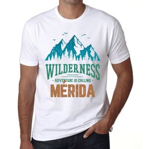 T-SHIRT Homme Tee-Shirt La Nature Sauvage L'Aventure Appellent Mérida – Wilderness, Adventure Is Calling Mérida – T-Shirt Vintage