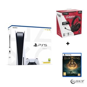 CONSOLE PLAYSTATION 5 Pack Playstation 5 + HYPERX CLOUD II WIRELESS GAMING + ELDEN RING