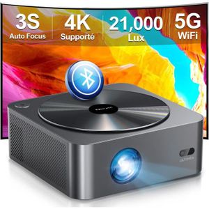 Vidéoprojecteur Vidéoprojecteur Wifi Bluetooth Auto Focus-Keystone, Rétroprojecteur 4K Supporté Full Hd 1080P Natif Home Cinéma 700Ansi 21000[J63]