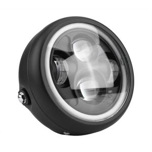 Phare LED Moto Rond, Yctze 7 'Universal 12V H4 35W Phare LED Moto Jaune Rond  avec Support Noir - Cdiscount Auto