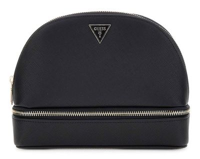 Trousse De Maquillage GUESS Wilder Large Top Zip - Couleur Marron (brown), Neuf, Format Grande Taille