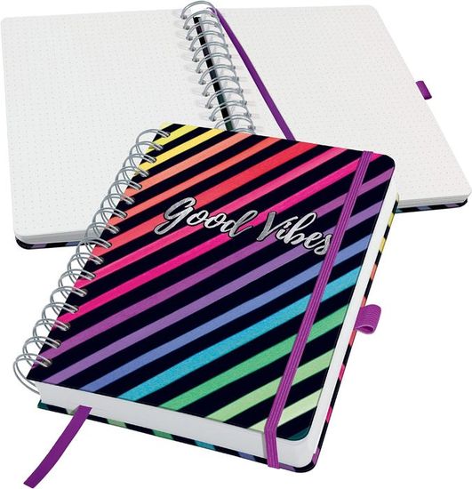 Jn601 Carnet De Notes À Spirale Premium, 16,8 X 21,5 Cm, Pointillé
