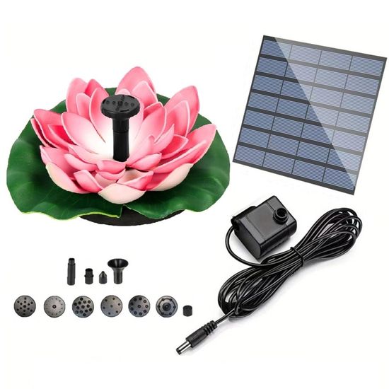 Pompe Solaire Pour Fontaine 25W - Débit 1100 L/h, Hauteur Levage 5 M, Moteur Sans Balais 12V, Tuyau 2 M, Câble 10 M