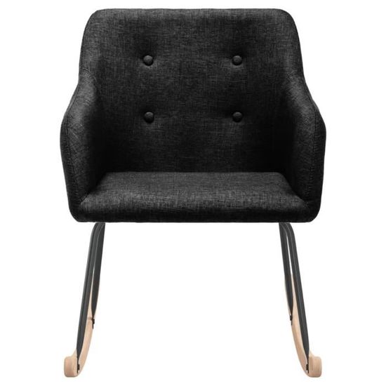 Chaise à Bascule Sanka En Tissu - Fauteuil Relax Rembourré - Noir - CLP