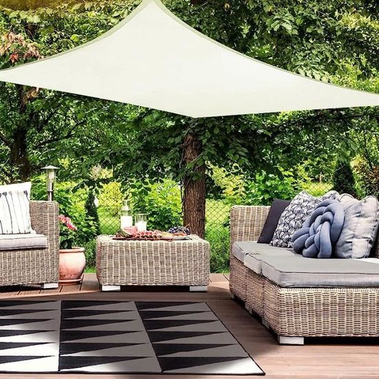 Voile D'ombrage Rectangulaire 1.5x2.2 M – Toile Polyester 220g/m² étanche Et 98% UV | Pour Terrasse, Jardin, Piscine - 10