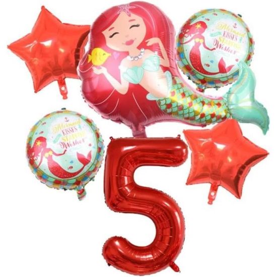 Ballon Sirène Coquillages Multicolore Holographique