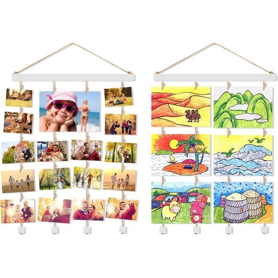 ecooe Porte Photo Mural Filet Décoratif, Cadre Photo Pêle Mêle DIY