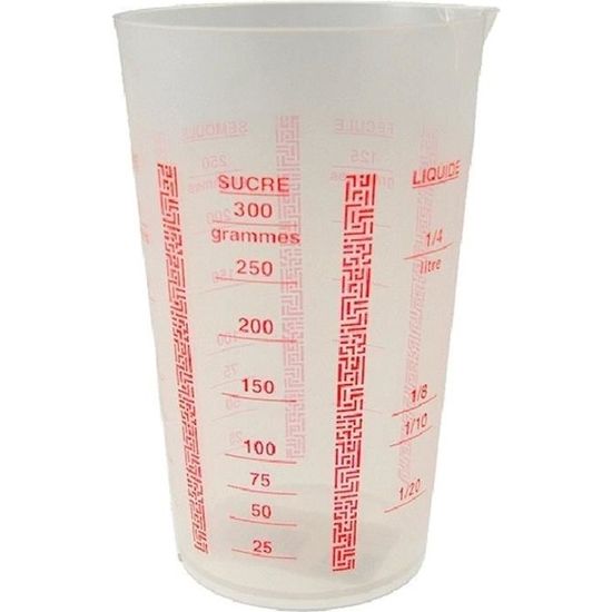 VERRE DOSEUR GRADUÉ 250 ML BEC VERSEUR 14 L SEMOULE LIQUIDE FECULE PVC CUISINE Cdiscount Maison