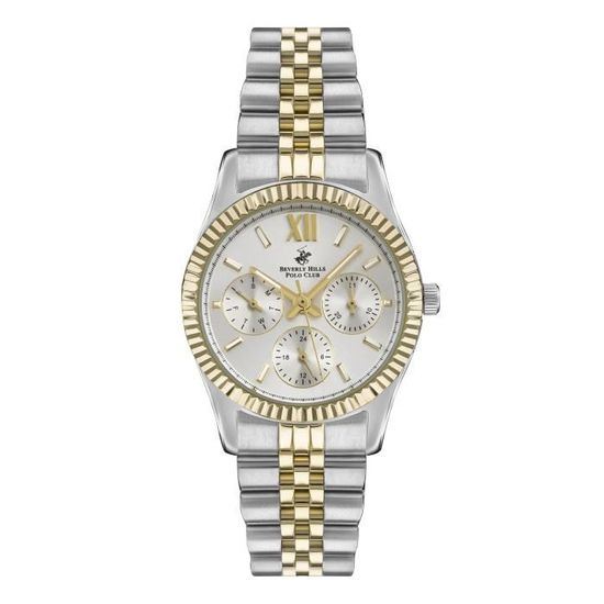 Montre Beverly Hills Polo Club Femme 34mm argent or BBP3169C