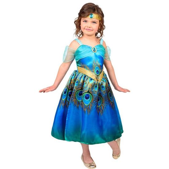 Déguisement Princesse Hannah - CESAR - Robe en satin imprimée de plumes de  paon - Pour fille de 12 mois et plus - Cdiscount Jeux - Jouets