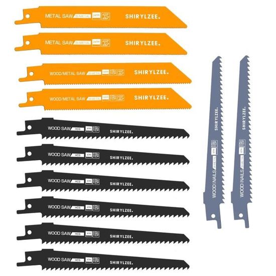 RRRST 10 Pièces 150mm Lame Scie Sabre Metal, 5pcs 14TPI Pour Heavy Metal De Coupe, 5pcs 18TPI Pour Thin Coupe Métal, Facile Et Durable