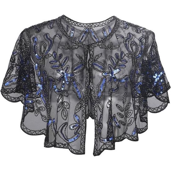 Châle Élégant Femme Avec Paillettes LICHENGTAI - Cape Dentelle Mariage Et Soirée
