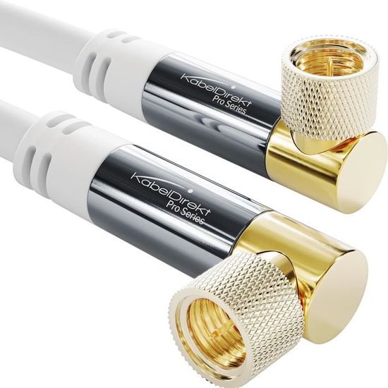 Câble Coaxial Satellite DeleyCON 30m - 130dB, 4K Compatible, Avec 10 Connecteurs F