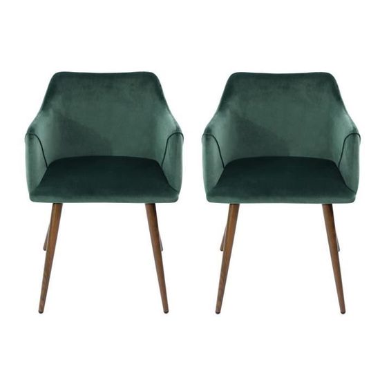Goeurvant Chaises Velours Gris Salle à Manger avec Accoudoirs Lot