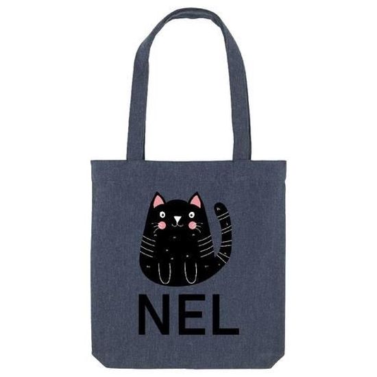 Tote Bag Coton Bleu Gs Chat Marque Chanel Cdiscount Bagagerie Maroquinerie