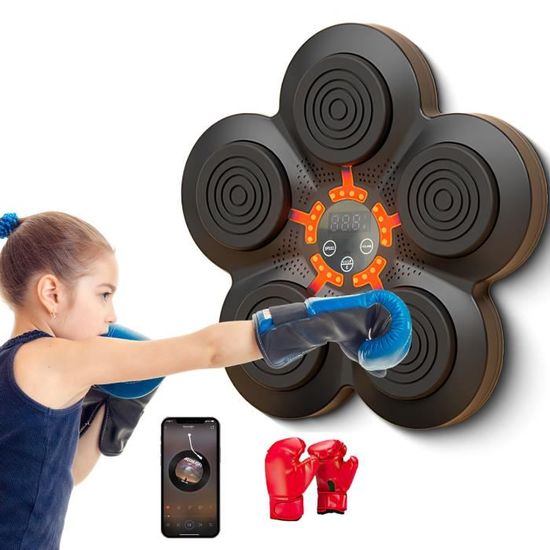 Machine de boxe musicale LED électronique Cible intelligente Appareil  d'entraînement de boxe pour adultes et enfants Prise en charge Bluetooth  Réglage