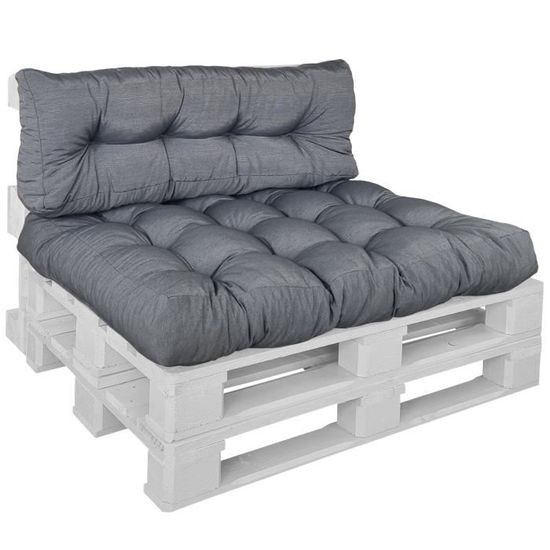 proheim coussins confort gris pour canape euro palette assise 120x80 dossier 120x40 cm cdiscount maison