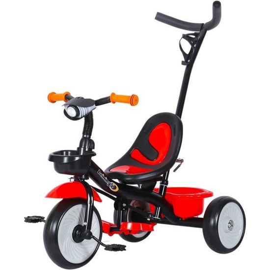 SEREED Tricycle Enfants 2-5 Ans Réglable Rose - Jouet Équilibre Et Coordination Avec Paniers