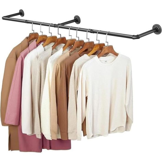 Portant à Vêtements Double Barre KingSaid - 110x144x55 Cm, Métal Robuste, Avec étagère à Chaussures, Pour Chambre Ou Boutique
