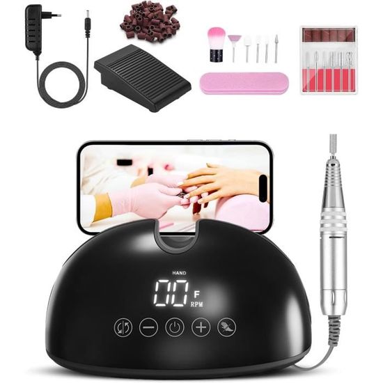 Ponceuse à Ongles Professionnelle Denabuty 12 En 1 - 35000 Tr/min, écran LED, Sans Fil