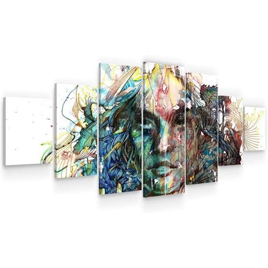 Lot De 5 Toiles Encadrées – Portrait De Lion – Décoration Murale
