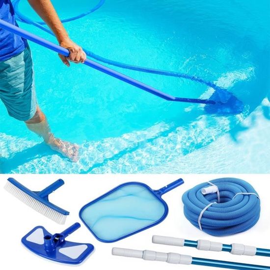 Kit de nettoyage de piscine, accessoires de piscine, épuisette, tuyau PE