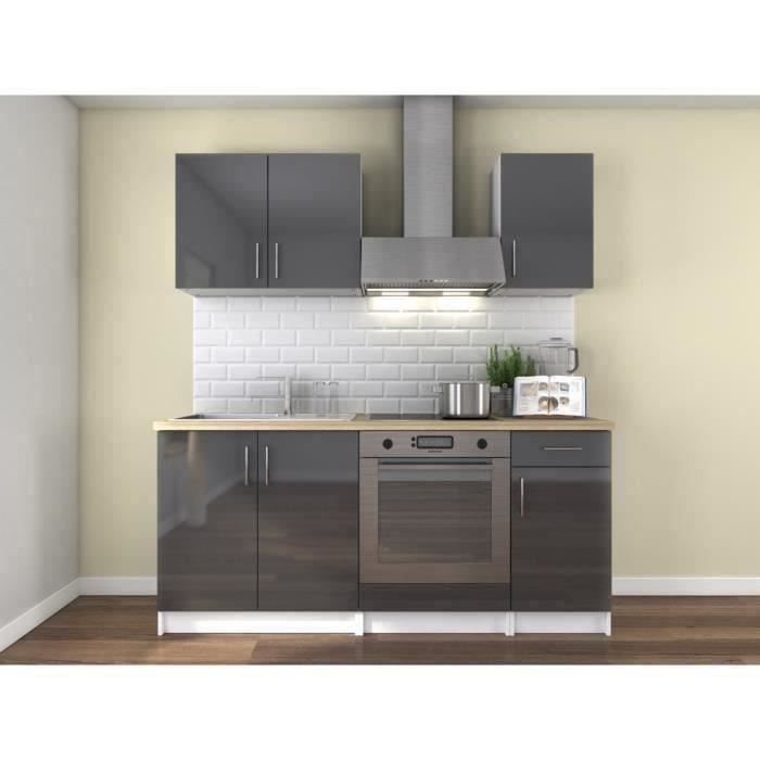 Meuble Cuisine Gris Laque Achat Vente Pas Cher
