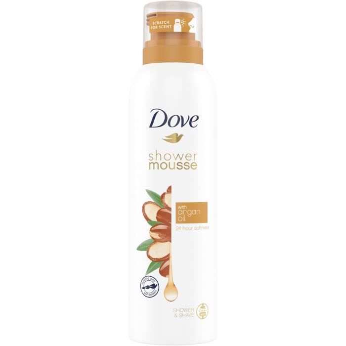 Dove Surgras Gel Douche Mousse Infusée à l'Huile d'Argan 24H de Douceur 200ml