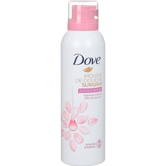 Dove Surgras Gel Douche Mousse Nourrissante Huile de Rose 24h 200ml