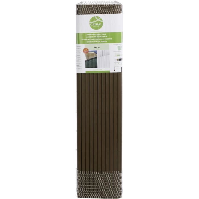 CATRAL - Canisse pvc df 1x3m - marron