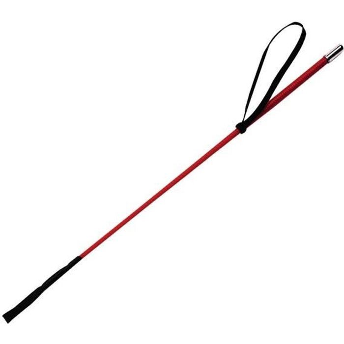 WHIP & GO Cravache tresse avec dragone nylon - pour l'équitation - rouge