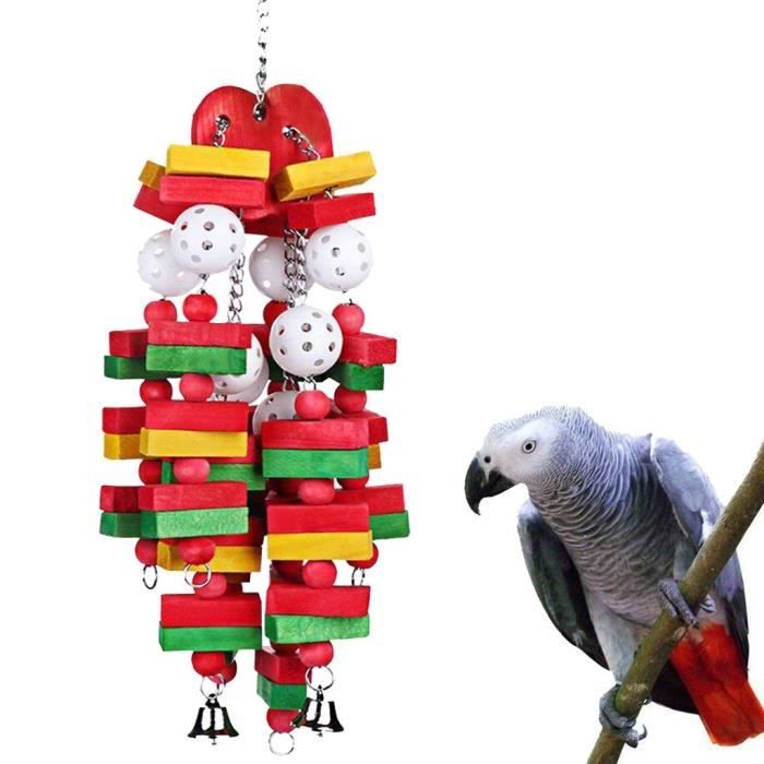 Oiseau à mâcher jouet grand moyen perroquet cage jouets aras africains Mishuowoti 2535