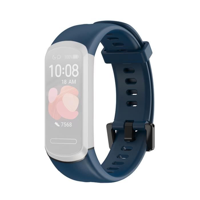 Montre Bracelet Sangle en Silicon Remplacement Sangle de bracelet intelligent pour Huawei Band 4 Bleu