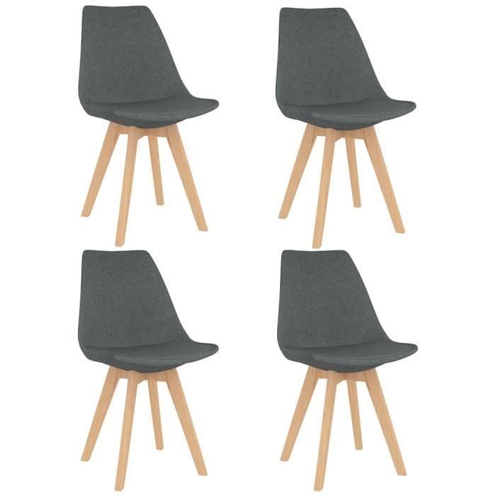 Vintage Chaises de Salle à Manger Style Contemporain Décor - Lot de 4 Fauteuil Chaises de Cuisine Scandinave Gris clair Tissu ®XGUMS
