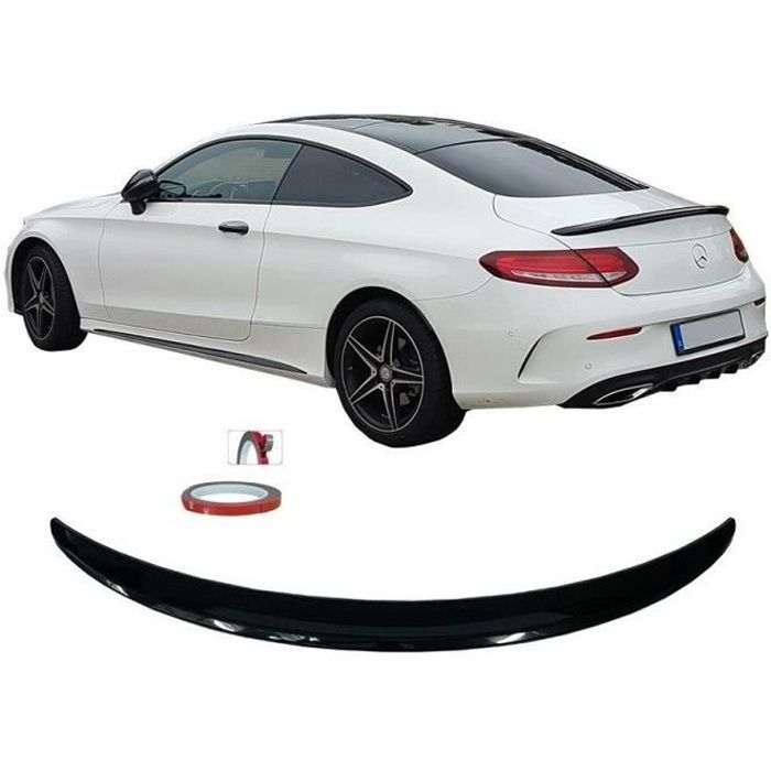 BECQUET LEVRE DE COFFRE NOIR GLOSS MERCEDES CLASSE C C205 COUPE LOOK AMG A PARTIR DE 09/2015