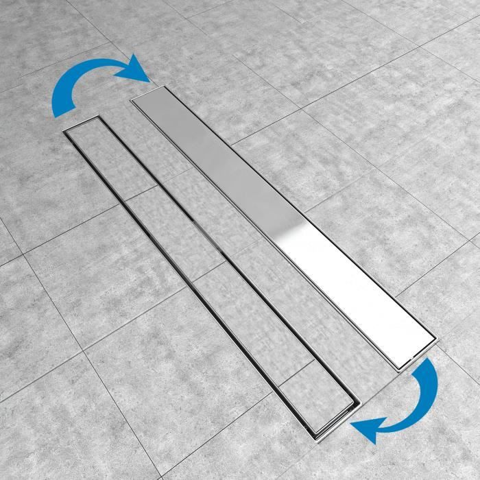 AICA Caniveau de douche à carreler 100 cm inox à l'Italienne en 2 in 1