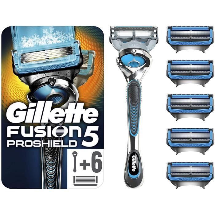 Gillette Rasoir Fusion5 Proshield Chill Homme + 6 lames [OFFICIEL]