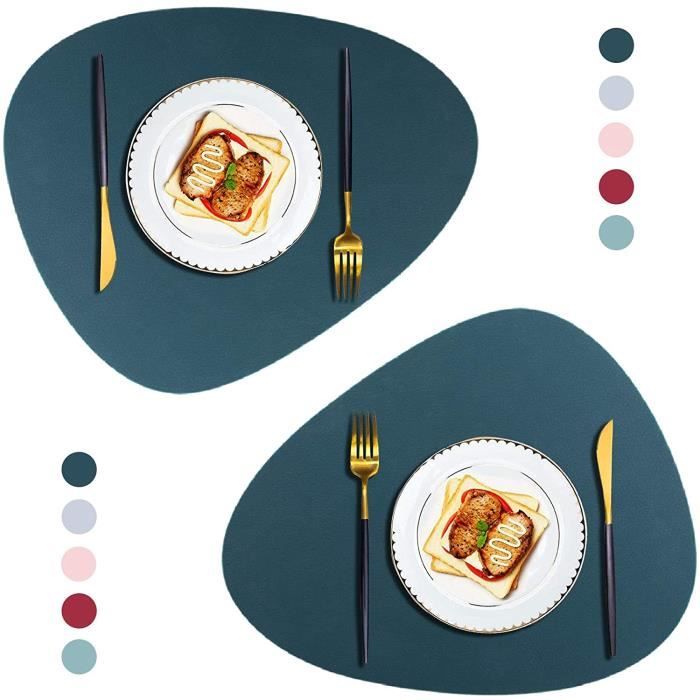 SOUS-ASSIETTE Sets De Table En Cuir PU, Lot De 2 Sets De Table Lavable Et Dessous De Verre, Antidérapant Napperons Pour C135